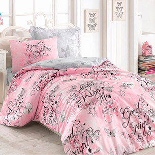Комплект подросткового постельного белья Cotton Box GIRLS & BOYS FEELING хлопковый ранфорс розовый 1,5 спальный