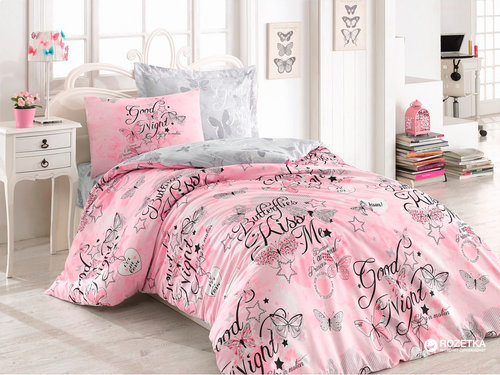 Комплект подросткового постельного белья Cotton Box GIRLS & BOYS FEELING хлопковый ранфорс розовый 1,5 спальный, фото, фотография