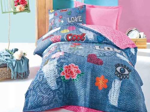 Комплект подросткового постельного белья Cotton Box GIRLS & BOYS KELLY хлопковый ранфорс розовый 1,5 спальный, фото, фотография