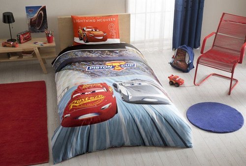 Детское постельное белье TAC CARS 3 хлопковый ранфорс 1,5 спальный, фото, фотография