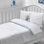 Постельное белье для новорожденных Tivolyo Home COUPLE BEBE хлопковый сатин голубой, фото, фотография