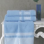 Полотенце для ванной Karna REBEKA махра хлопок голубой 50х90, фото, фотография