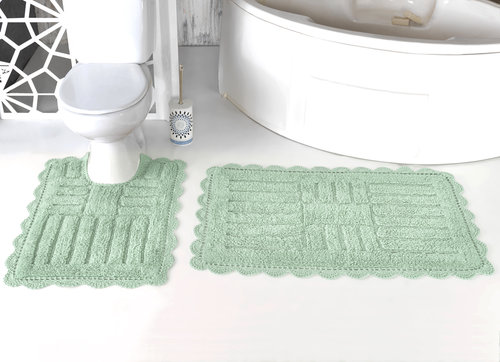 Набор ковриков для ванной Modalin ANCOR хлопок ментол, фото, фотография