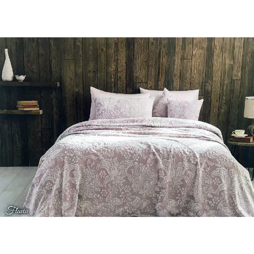 Махровая простынь-покрывало для укрывания Tivolyo Home FLAVIA хлопок грязно-розовый 160х220, фото, фотография