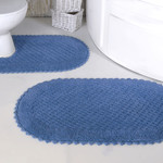 Набор ковриков для ванной Modalin PRIOR хлопок 50х70, 60х100 голубой, фото, фотография