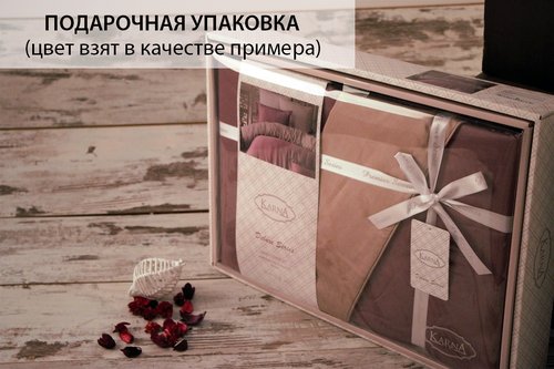 Постельное белье Karna LOFT хлопковый сатин шоколадный 1,5 спальный, фото, фотография