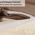 Постельное белье Karna SOFA хлопковый трикотаж коричневый+кремовый евро, фото, фотография