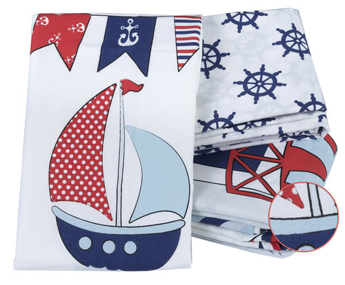 Постельное белье для новорожденных Hobby Home Collection BABY SAILOR хлопковый поплин синий, фото, фотография