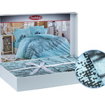 Постельное белье Hobby Home Collection MARGHERITA хлопковый поплин бирюзовый 1,5 спальный, фото, фотография