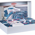 Постельное белье Hobby Home Collection SANCHA хлопковый сатин тёмно-бирюзовый евро, фото, фотография