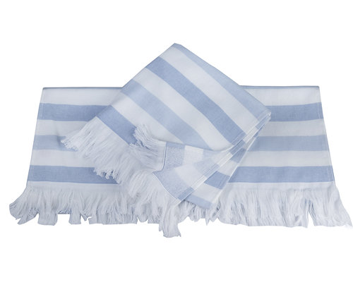 Банное полотенце пештемаль Hobby Home Collection STRIPE хлопок голубой 50х90, фото, фотография