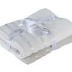 Набор полотенец для ванной 50х90 2 шт. Hobby Home Collection NISA хлопковая махра бежевый+молочный, фото, фотография
