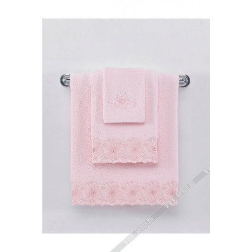Полотенце для ванной Soft Cotton MELODY хлопковая махра розовый 50х100, фото, фотография