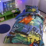 Комплект подросткового постельного белья TAC FACE хлопковый ранфорс пурпурный 1,5 спальный, фото, фотография