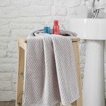 Полотенце для ванной Karna DAMA хлопковая махра бежевый 50х90, фото, фотография