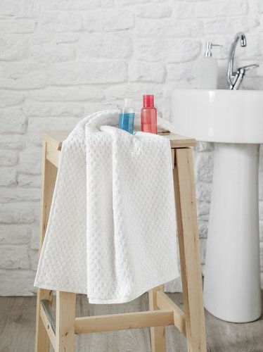 Полотенце для ванной Karna DAMA хлопковая махра белый 90х150, фото, фотография