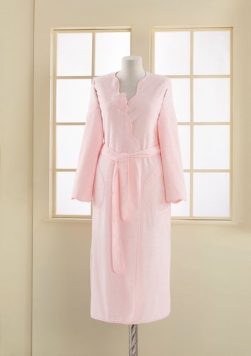 Халат женский Soft Cotton MELIS хлопковая махра розовый S, фото, фотография