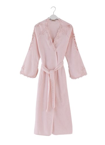 Халат женский Soft Cotton MASAL бамбуково-хлопковая махра розовый S, фото, фотография