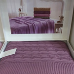 Вязаный плед-покрывало Tivolyo Home LUNA фиолетовый 180х240, фото, фотография