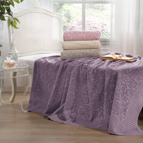Махровая простынь-покрывало для укрывания Tivolyo Home ELIPS хлопок фиолетовый 220х240, фото, фотография
