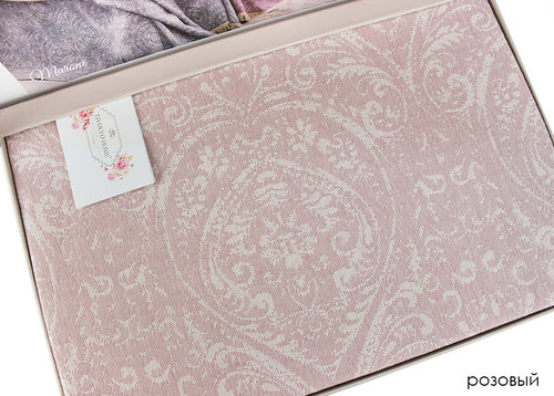 Простынь-покрывало для укрывания Tivolyo Home MARONE хлопковый жаккард розовый 160х220, фото, фотография