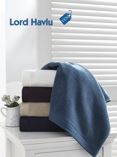 Полотенце для ванной Soft Cotton LORD хлопковая махра тёмно-синий 50х100, фото, фотография