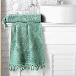 Полотенце для ванной Karna OTTOMAN хлопковая махра зелёный 40х60, фото, фотография