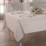 Скатерть прямоугольная Karna LINEN жаккард V5 160х220, фото, фотография