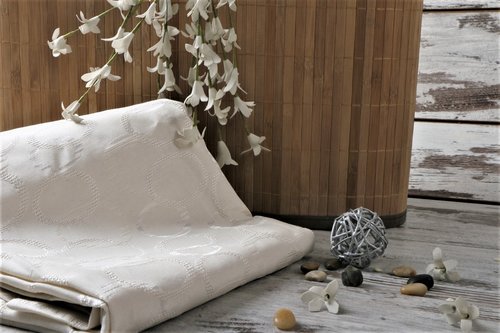 Скатерть прямоугольная Karna LINEN жаккард V5 160х220, фото, фотография