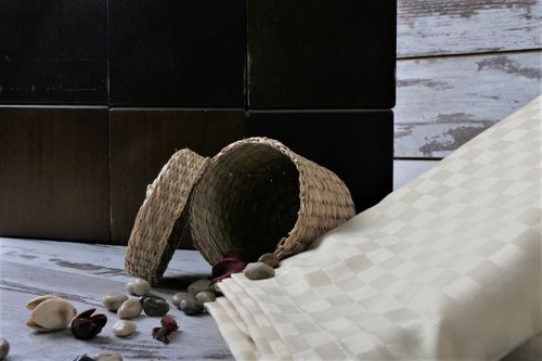 Скатерть прямоугольная Karna LINEN жаккард V11 160х220, фото, фотография