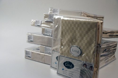 Скатерть прямоугольная Karna LINEN жаккард V11 160х220, фото, фотография