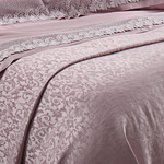 Постельное белье с покрывалом Gelin Home CAROLINE хлопковый сатин делюкс лиловый евро, фото, фотография