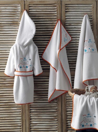 Подарочный набор детских полотенец Tivolyo Home BEEP хлопковая махра 50х90, 70х130, фото, фотография