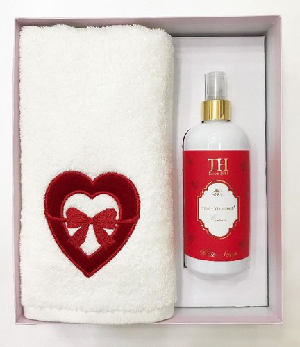 Полотенце для ванной и ароматический спрей Tivolyo Home LOVE BOW хлопковая махра 50х100, фото, фотография