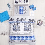 Постельное белье подростковый Altinbasak MOLLY хлопковый ранфорс голубой 1,5 спальный, фото, фотография