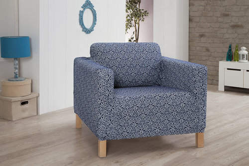 Чехол на кресло Karna VERONA трикотаж синий, фото, фотография