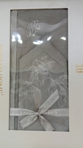 Скатерть прямоугольная с салфетками Tivolyo Home DAHLIA жаккард серый 160х260, фото, фотография