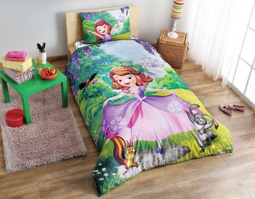 Детское постельное белье TAC SOFIA THE FOREST PVC хлопковый ранфорс 1,5 спальный, фото, фотография
