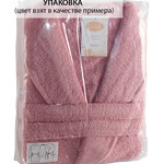 Халат женский Karna BASIC хлопковая махра грязно-розовый XL, фото, фотография
