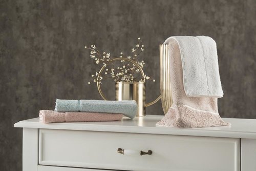 Набор полотенец для ванной в подарочной упаковке 30х50 3 шт. Tivolyo Home FORZA хлопковая махра бирюзовый, фото, фотография