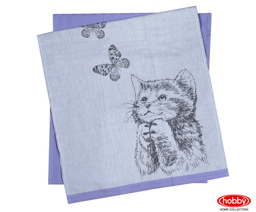 Набор кухонных полотенец Hobby Home Collection PRINT хлопок tenderness, фиолетовый 50х70 2 шт., фото, фотография