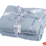 Набор полотенец для ванной 3 пр. Hobby Home Collection NISA хлопковая махра голубой, фото, фотография
