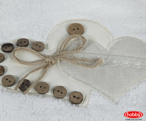 Полотенце для ванной в подарочной упаковке Hobby Home Collection FELISIA-TINA бамбуково-хлопковая махра белый 50х90, фото, фотография