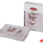 Полотенце для ванной в подарочной упаковке Hobby Home Collection GULNIHAL-BAHAR бамбуково-хлопковая махра розовый 50х90, фото, фотография