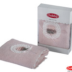 Полотенце для ванной в подарочной упаковке Hobby Home Collection ROMANTIC хлопковая махра светло-розовый 50х90, фото, фотография