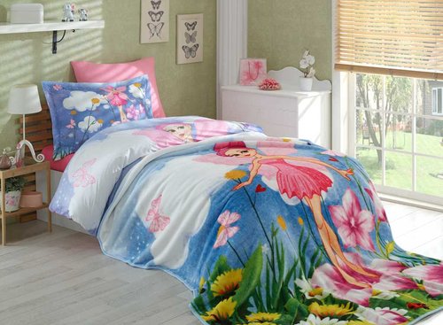 Комплект подросткового постельного белья с покрывалом Hobby Home Collection STELLA хлопковый поплин розовый 1,5 спальный, фото, фотография