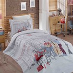 Комплект подросткового постельного белья с покрывалом Hobby Home Collection MARSELE хлопковый сатин 1,5 спальный, фото, фотография