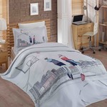 Комплект подросткового постельного белья с покрывалом Hobby Home Collection SAN-DIEGO хлопковый сатин 1,5 спальный, фото, фотография