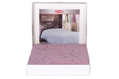 Махровая простынь-покрывало для укрывания Hobby Home Collection SULTAN хлопок розовый 200х220, фото, фотография