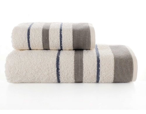 Набор полотенец для ванной Karna REGAL SET хлопковая махра кремовый, фото, фотография